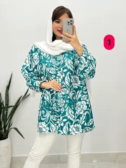 شومیز مانتویی گلی کد 3331