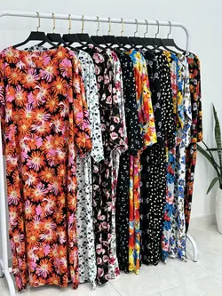 پیراهن نخی آستین دار کد 4139