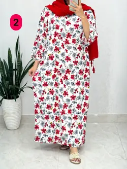 پیراهن نخی آستین دار کد 4139