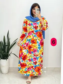 پیراهن نخی آستین دار کد 4139