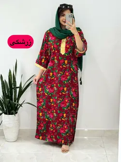 پیراهن نخی گلدار کد 4140