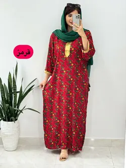 پیراهن نخی گلدار کد 4140