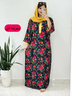 پیراهن نخی گلدار کد 4140