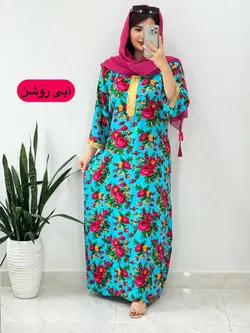 پیراهن نخی گلدار کد 4140