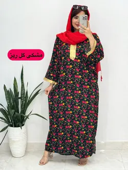 پیراهن نخی گلدار کد 4140