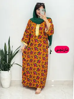 پیراهن نخی گلدار کد 4140