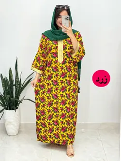 پیراهن نخی گلدار کد 4140