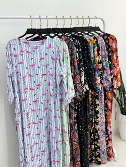 پیراهن نخی آستین دار کد 4139