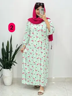 پیراهن نخی آستین دار کد 4139