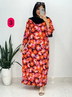 پیراهن نخی آستین دار کد 4139