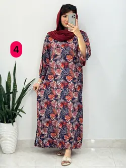 پیراهن نخی آستین دار کد 4139