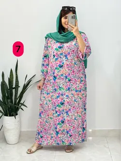 پیراهن نخی آستین دار کد 4139