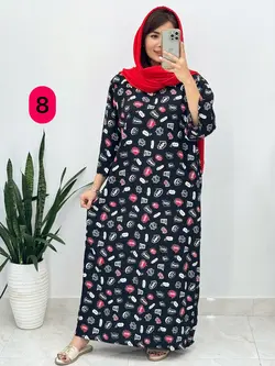 پیراهن نخی آستین دار کد 4139