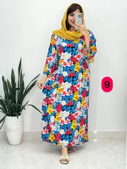 پیراهن نخی آستین دار کد 4139