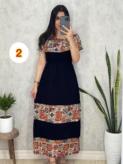 پیراهن طرح سنتی یقه قایقی کد 4047