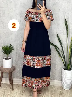 پیراهن طرح سنتی یقه قایقی کد 4047