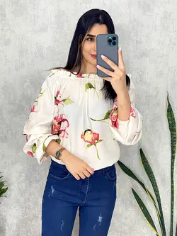 شومیز یقه قایقی کد 3160