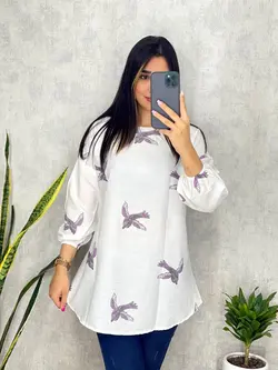 شومیز خامه دوزی طرح پرستو کد 3162