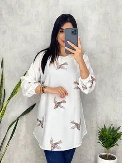 شومیز خامه دوزی طرح پرستو کد 3162