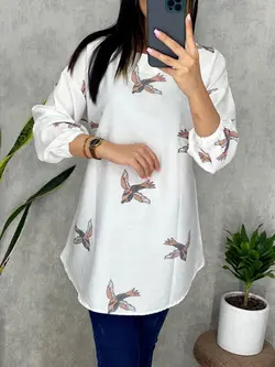 شومیز خامه دوزی طرح پرستو کد 3162