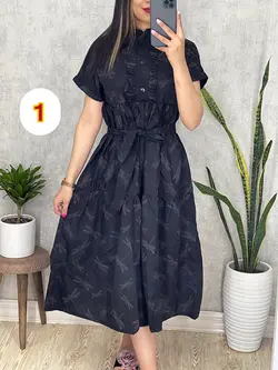 پیراهن مشکی طرحدار کد 4050