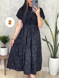 پیراهن مشکی طرحدار کد 4050