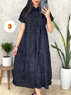 پیراهن مشکی طرحدار کد 4050