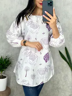 شومیز طرحدار فیلی کد 3164