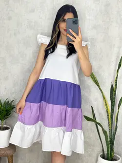 پیراهن کوتاه رنگی رنگی کد 4053