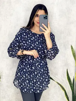 شومیز حریر آستردار کد 3165