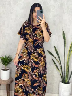 پیراهن طرح هاوایی در 2 رنگ کد 4058