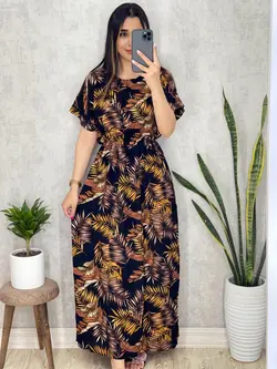 پیراهن طرح هاوایی در 2 رنگ کد 4058