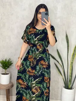 پیراهن طرح هاوایی در 2 رنگ کد 4058