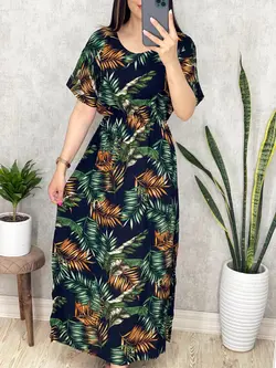 پیراهن طرح هاوایی در 2 رنگ کد 4058