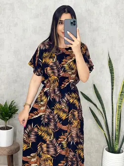 پیراهن طرح هاوایی در 2 رنگ کد 4058