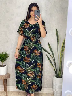 پیراهن طرح هاوایی در 2 رنگ کد 4058