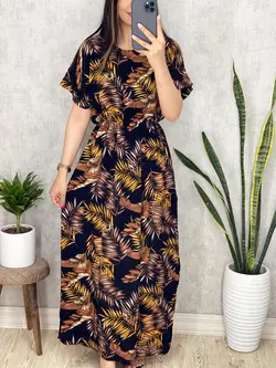 پیراهن طرح هاوایی در 2 رنگ کد 4058