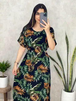 پیراهن طرح هاوایی در 2 رنگ کد 4058