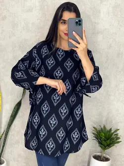 تونیک طرحدار آستین بندی کد 3166