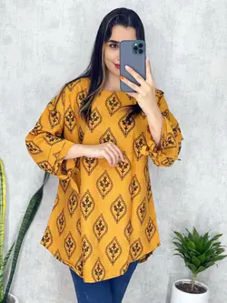 تونیک طرحدار آستین بندی کد 3166