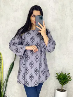 تونیک طرحدار آستین بندی کد 3166