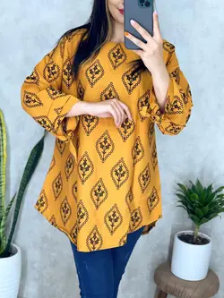 تونیک طرحدار آستین بندی کد 3166