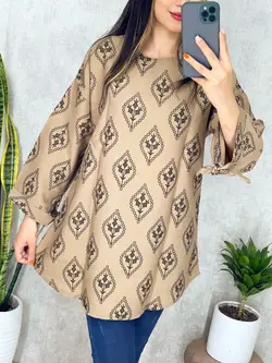 تونیک طرحدار آستین بندی کد 3166