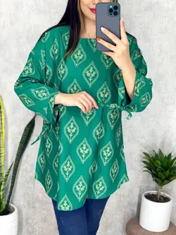 تونیک طرحدار آستین بندی کد 3166