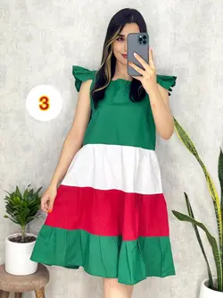 پیراهن کوتاه رنگی رنگی کد 4059