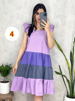 پیراهن کوتاه رنگی رنگی کد 4059