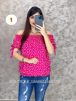 شومیز نخی خالدار. کد 3021