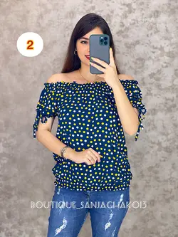 شومیز نخی خالدار. کد 3021