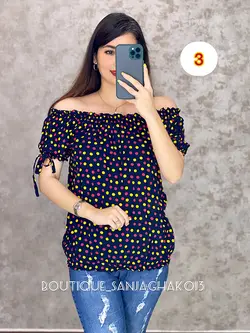 شومیز نخی خالدار. کد 3021