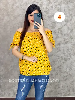 شومیز نخی خالدار. کد 3021